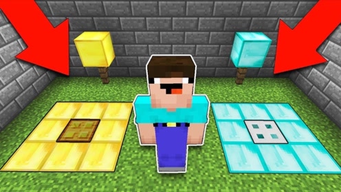 我的世界搞笑:呆呆选钻石门好,还是金门好?史蒂夫下面好多怪物