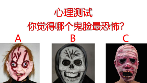 心理测试:三张鬼脸,你觉得哪张最恐怖?测试你有什么性格缺陷