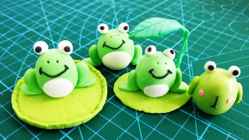 可爱的小青蛙,呱呱呱,diy创意手工超轻粘土制作