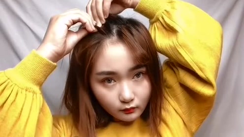 早起刘海太乱了,这样扎起来,超级好看