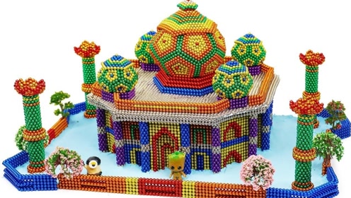 趣味磁力珠diy:酷炫巴克球制作古代建筑,风光秀丽景色迷人!