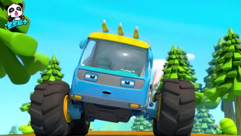 《宝宝巴士怪兽车》爱帮忙的怪兽卡车 小卡车想当英雄却帮了倒忙