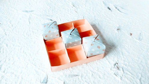 这个盒子就是这么巧妙,用来当点心盒真不错!手工折纸教程视频