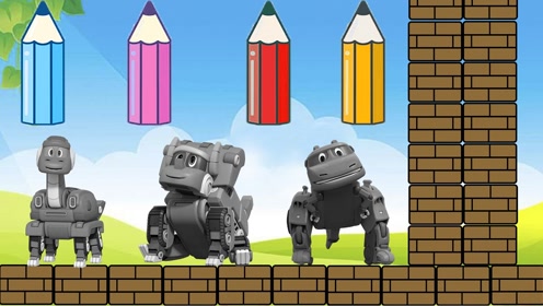 益智早教,用蜡笔帮助帮帮龙汤姆薇琪韦斯波齐,涂上正确的颜色