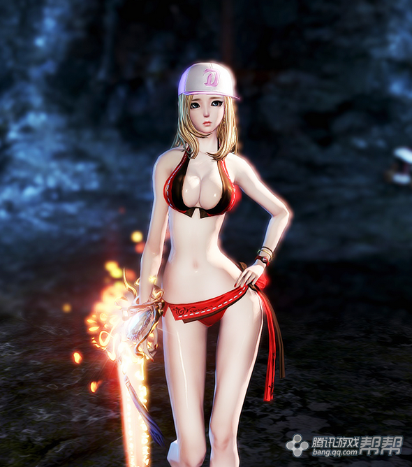 忧郁眼神惹人怜爱 性感天女的夏日泳装秀